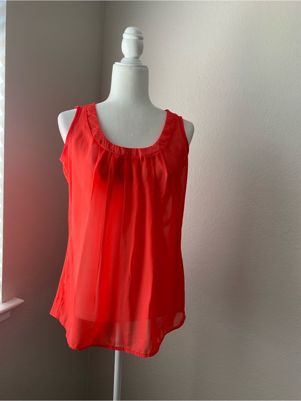 COSMO & CO. Red Chiffon Blouse